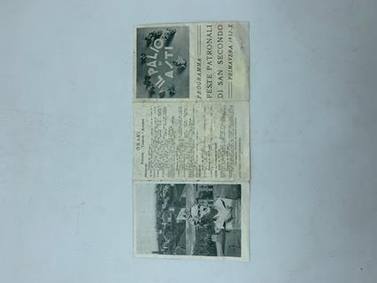 Programma delle feste patronali di San Secondo, Asti. Primavera 1932 (Pieghevole) - copertina