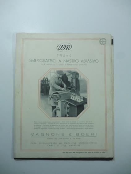 Vagnone & Boeri. Smerigliatrici a nastro. Insieme di pieghevoli pubblicitari - copertina