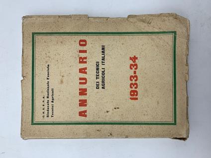 Annuario dei tecnici agricoli italiani 1933-34 - copertina