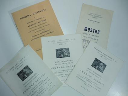 4 pieghevoli-invito e 1 catalogo di una Mostra benefica di Armando Spadini - copertina