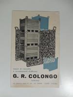 Mezzi di raccolta e arredamenti d'officina G. R. Cologno, Torino. Pieghevole pubblicitario