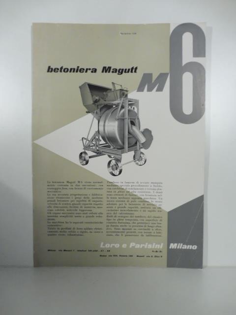 Loro e Parisini. Betoniera Magutt M6. Grafica Studio Boggeri - copertina