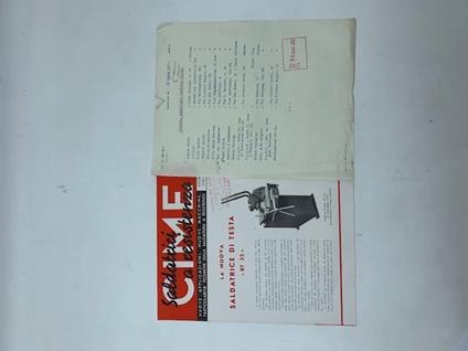 CIME. Compagnia Italiana Materiali Elettrici. Saldatrici a resistenza (pieghevole pubblicitario) - copertina