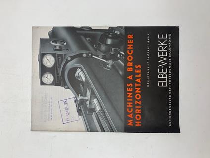 Machines a brocher horizontales Elbe-Werke Dresden (Catalogue) - copertina