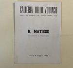 Galleria dello Zodiaco. H. Matisse. Litografie e incisioni (pieghevole)