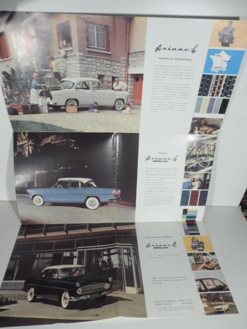 Invito ai viaggi. La Simca presenta le Arianes 60. Pieghevole pubblicitario - copertina