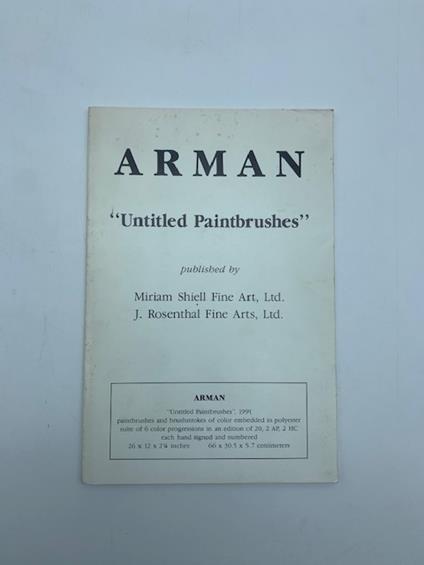 Arman. Untitled Paintbrushes (pieghevole della mostra) - copertina