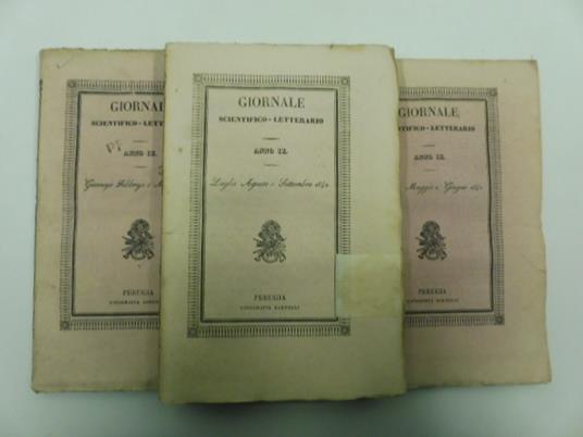 Giornale scientifico-letterario di Perugia. Anno IX - copertina
