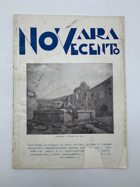 Novara Novecento. Saggiatore mensile illustrato darte, cultura, lettere e turismo, anno I, agosto-settembre 1932 - copertina