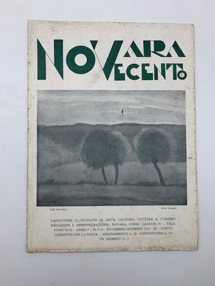 Novara Novecento. Saggiatore mensile illustrato darte, cultura, lettere e turismo, anno I, novembre-dicembre 1932 - copertina