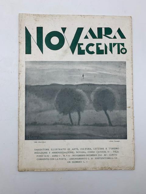 Novara Novecento. Saggiatore mensile illustrato darte, cultura, lettere e turismo, anno I, novembre-dicembre 1932 - copertina