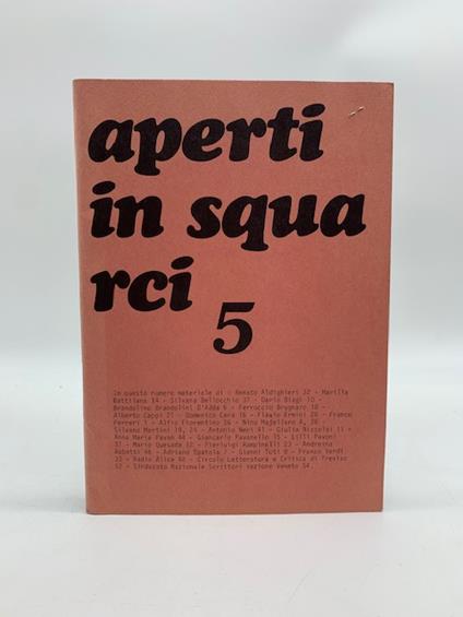 Aperti in squarci. Quadrimestrale di politica della cultura, agosto 1977, anno II, n. 5 - copertina