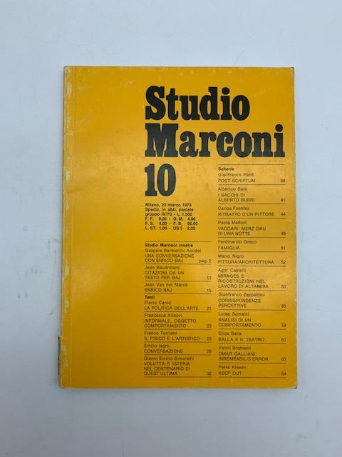 Studio Marconi 10, 22 marzo 1979 - copertina