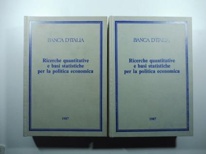 Banca d'Italia. Ricerche quantitative e basi statistiche per la politica economica - copertina