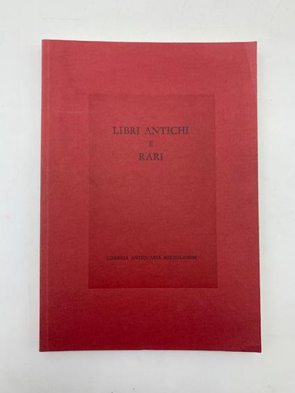 Libri antichi e rari. Catalogo n. 37 - copertina