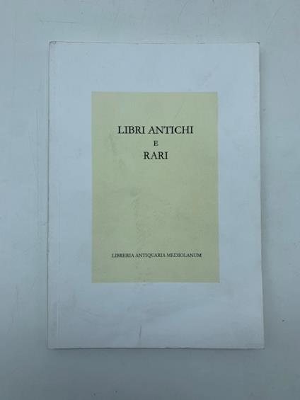 Libri antichi e e rari. Catalogo n. 44 - copertina