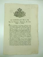 LE CONSULAT DE S. M. sur les changes, negocs et arts seant a' Turin. S. M. en permettant par ses patentes....a' Charles Bernardin Uberti de la cite' d'Aoste, l'etablissement en Val d'Aoste d'une manifacture et fabrique de toutes sortes de meubles de