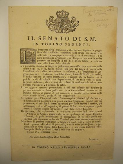 Il Senato di S. M. in Torino sedente - copertina