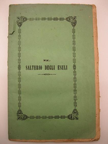 Il salterio ovvero prece a Dio - copertina
