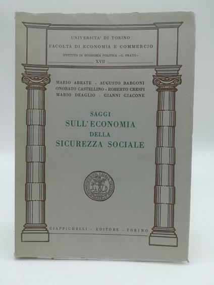 Saggi sull'economia della sicurezza sociale - copertina