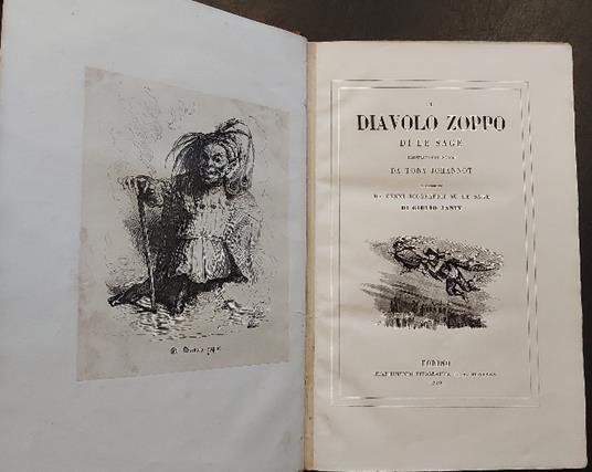 Il diavolo zoppo di Le Sage illustrato con intagli da Tony Johannot e preceduto da cenni biografici su Le Sage - copertina