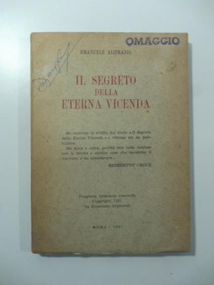 Il segreto della eterna vicenda - copertina