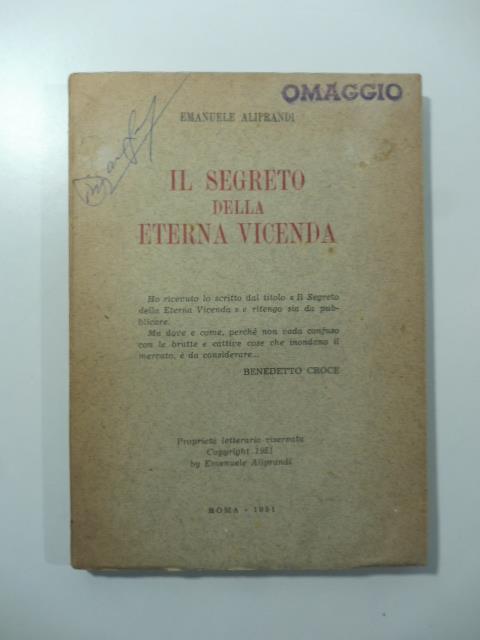 Il segreto della eterna vicenda - copertina