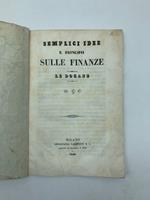 Semplici idee e principii sulle finanze. Le dogane