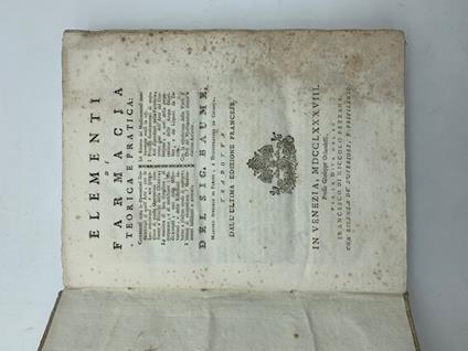 Elementi di farmacia teorica e pratica - copertina
