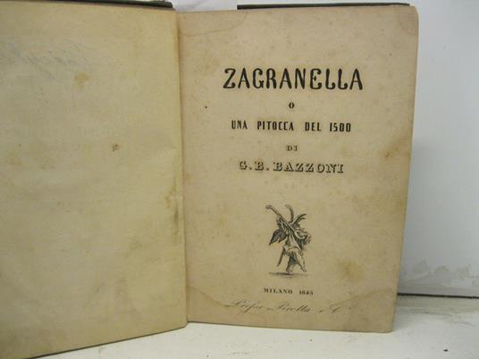 Zagranella o una pitocca del 1500 - copertina