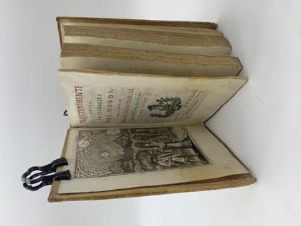 Opere del signor Bernardo Fontenelle. Trattenimenti sopra la pluralita' dei mondi Storia degli oracoli Lettere galanti. Tomo primo (-terzo) - copertina