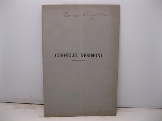 Cornelio Desimoni - copertina