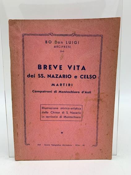 Breve vita dei SS. Nazzario e Celso Martiri compatroni di Montechiaro d'Asti - copertina