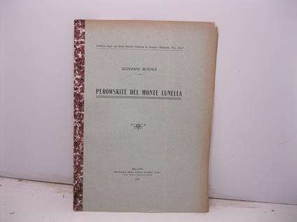 Perowskite del monte Lunella - copertina