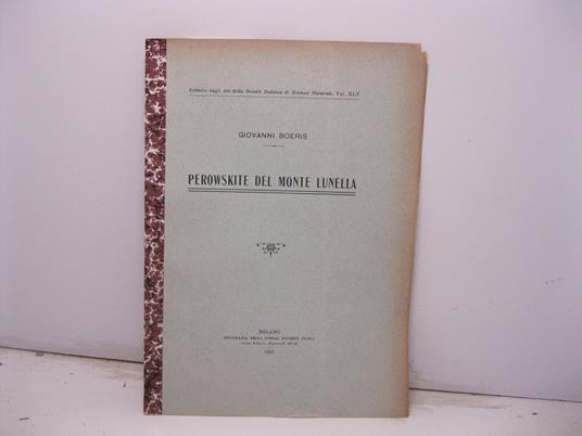 Perowskite del monte Lunella - copertina