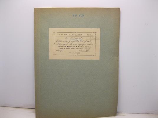 Sopra una proprieta' dei piani tritangenti ad una superficie cubica. Nota letta nella seduta del 2 aprile 1876 - copertina