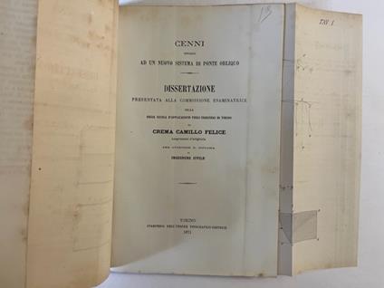 Cenni intorno ad un nuovo sistema di ponte obliquo. Dissertazione - copertina
