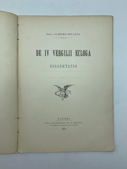 De IV Vergilii ecloga. Dissertatio - copertina