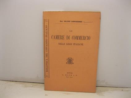 Le camere di commercio nelle leggi italiane - copertina