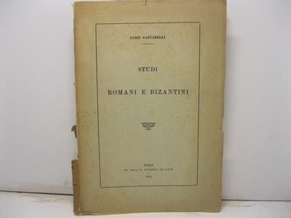 Studi romani e bizantini - copertina