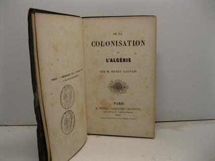 De la colonisation de l'Algerie - copertina
