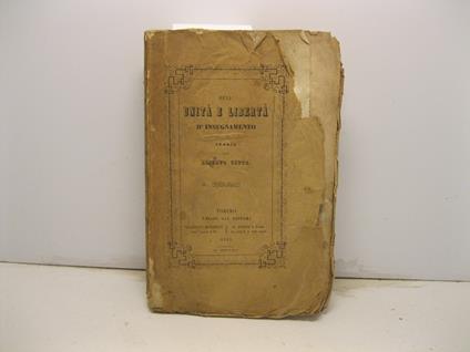 Dell'unita' e liberta' d'insegnamento in Italia - copertina