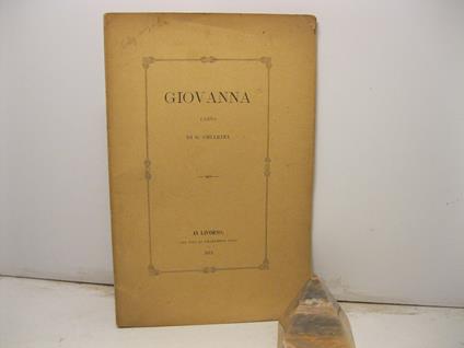 Giovanna . Canto di G. Chiarini - copertina
