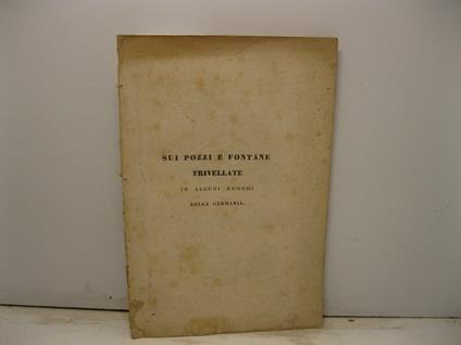 Sui pozzi e fontane trivellate in alcuni luoghi della Germania - copertina