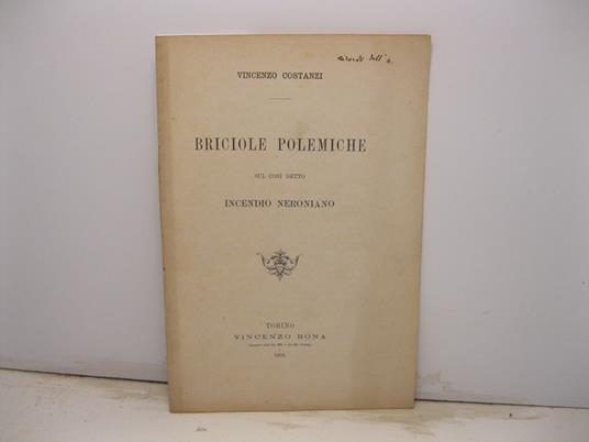 Briciole polemiche sul cosi' detto incendio neroniano - copertina