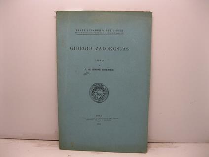 Giorgio Zalokostas - copertina