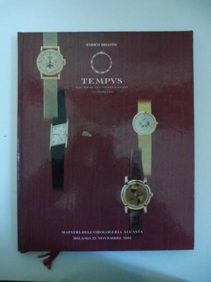 Tempus. Fine wrist and pocket watches auctioneers. Maestri dell'orologeria all'asta, Milano, 25 novembre 1988 - copertina