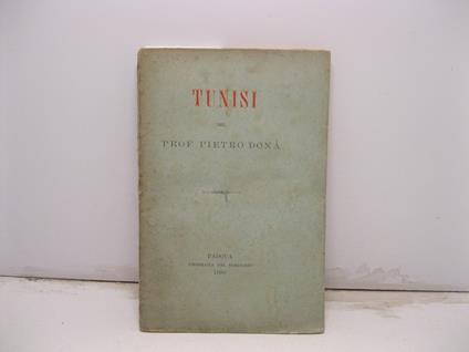 Tunisi del Prof. Pietro Dona' - copertina