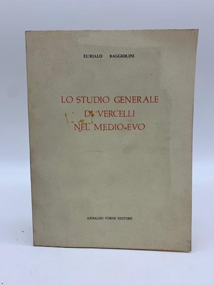Lo studio generale di Vercelli nel Medioevo - copertina