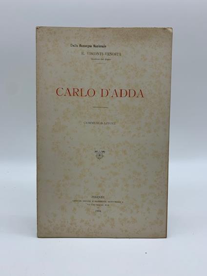 Carlo D'Adda. Commemorazione - copertina